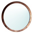 Okrągłe lustro w ramie miedzianej.