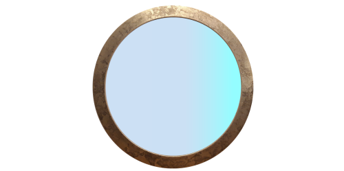 Lustro okrągłe. Stare złoto.