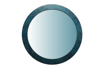 Lustro okrągłe Turkus. Wyjątkowa struktura. 60 cm