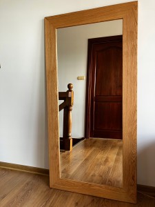 LUSTRO W DĘBOWEJ RAMIE NATURALNY LITY DĄB. Gotowe lub na wymiar. 70x120.