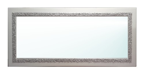 Lustro w ramie. Biel i aluminium.